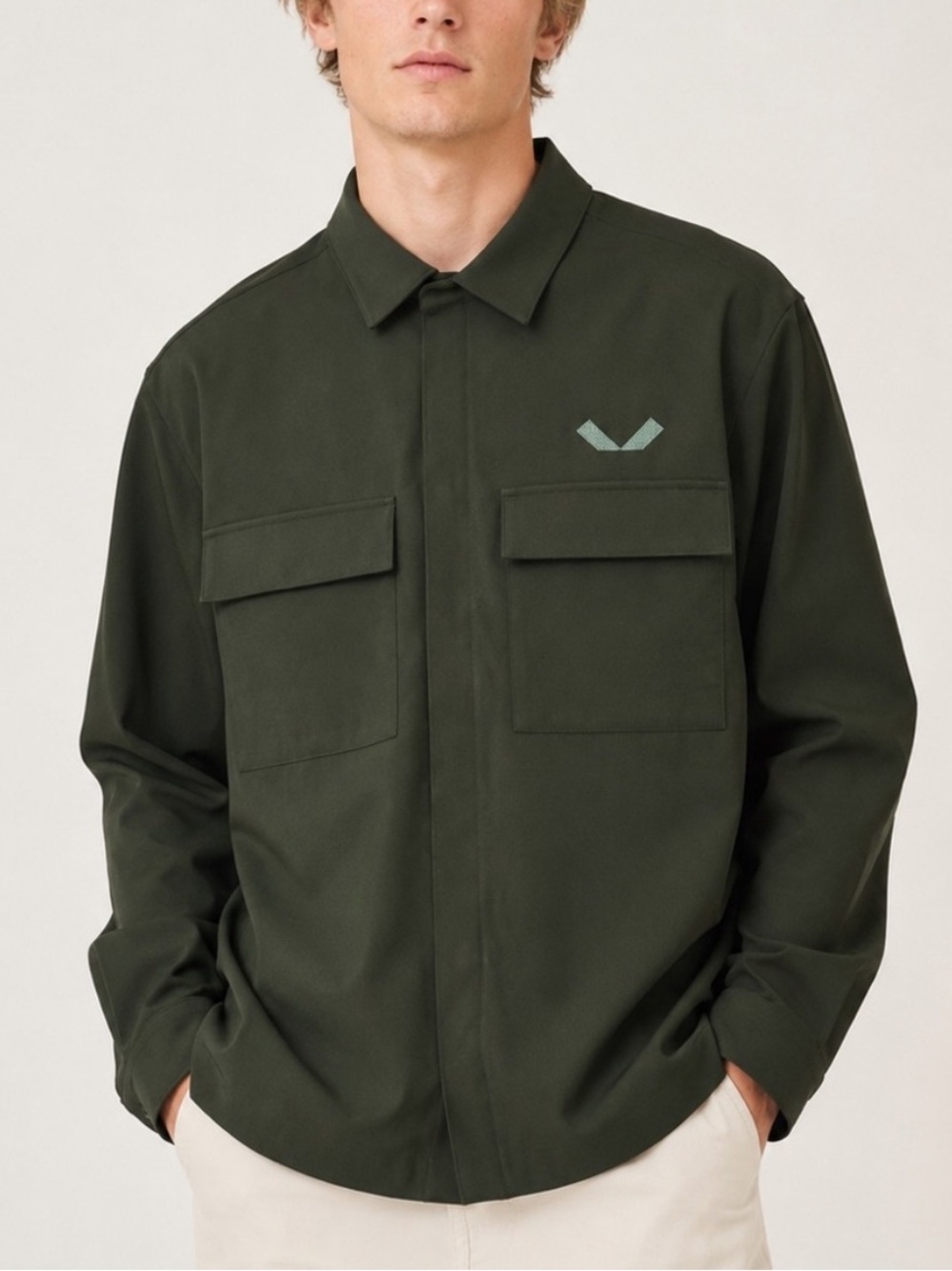 Lululemon Veeam Men’s Utility Overshirt Jacket Dark Green M 25745
